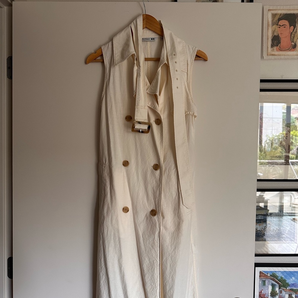 Uniqlo JW Anderson Linen Blend Lapel Dress